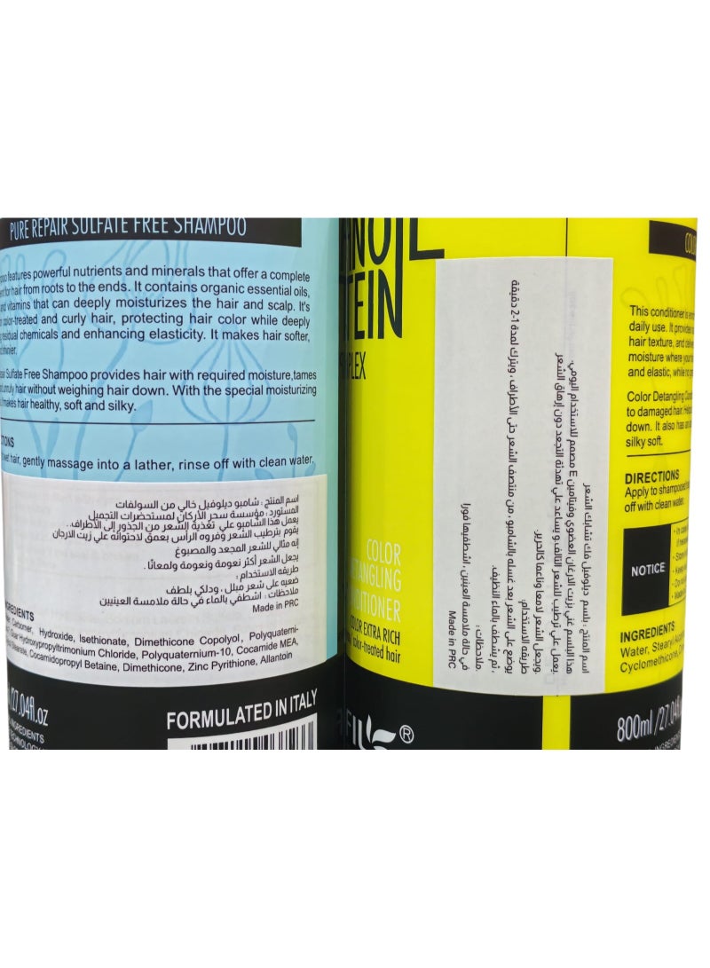 DELOFIL Argan Protein Hair Care Kit Shampoo 800ml and Conditioner 800ml to repair and nourish hair - Image 2